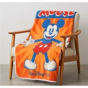 Disney Parks Mickey Mouse Fleece Throw Blanket Sunburst Walt Disney World 60"
